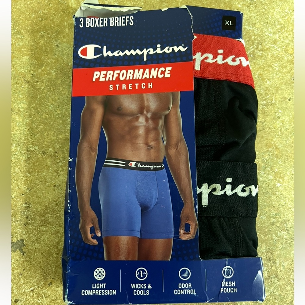 New mens champion pack of 3 boxer briefs size: XL